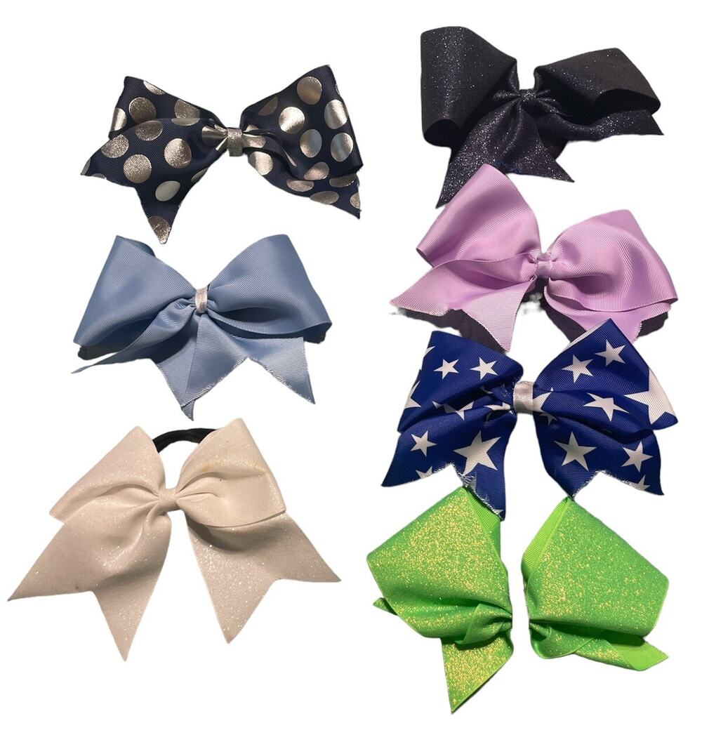 Cheer Hair bows With Elastic Lot Of 7